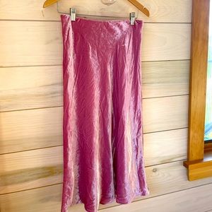 Pink velvet, J.Crew midi skirt